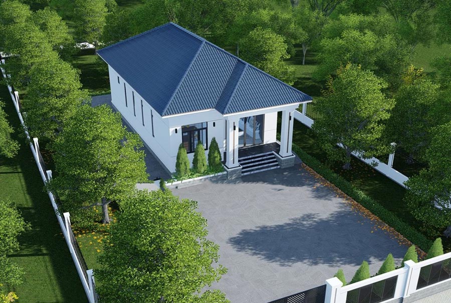 nhà cấp 4 mái nhật