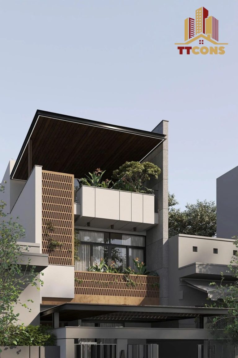 THIẾT KẾ NGOẠI THẤT NHÀ Ở LIỀN KỀ – PHONG CÁCH HIỆN ĐẠI – HÀ NỘI – ANH SƠN