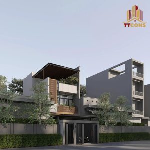 THIẾT KẾ NGOẠI THẤT NHÀ Ở LIỀN KỀ – PHONG CÁCH HIỆN ĐẠI – HÀ NỘI – ANH SƠN